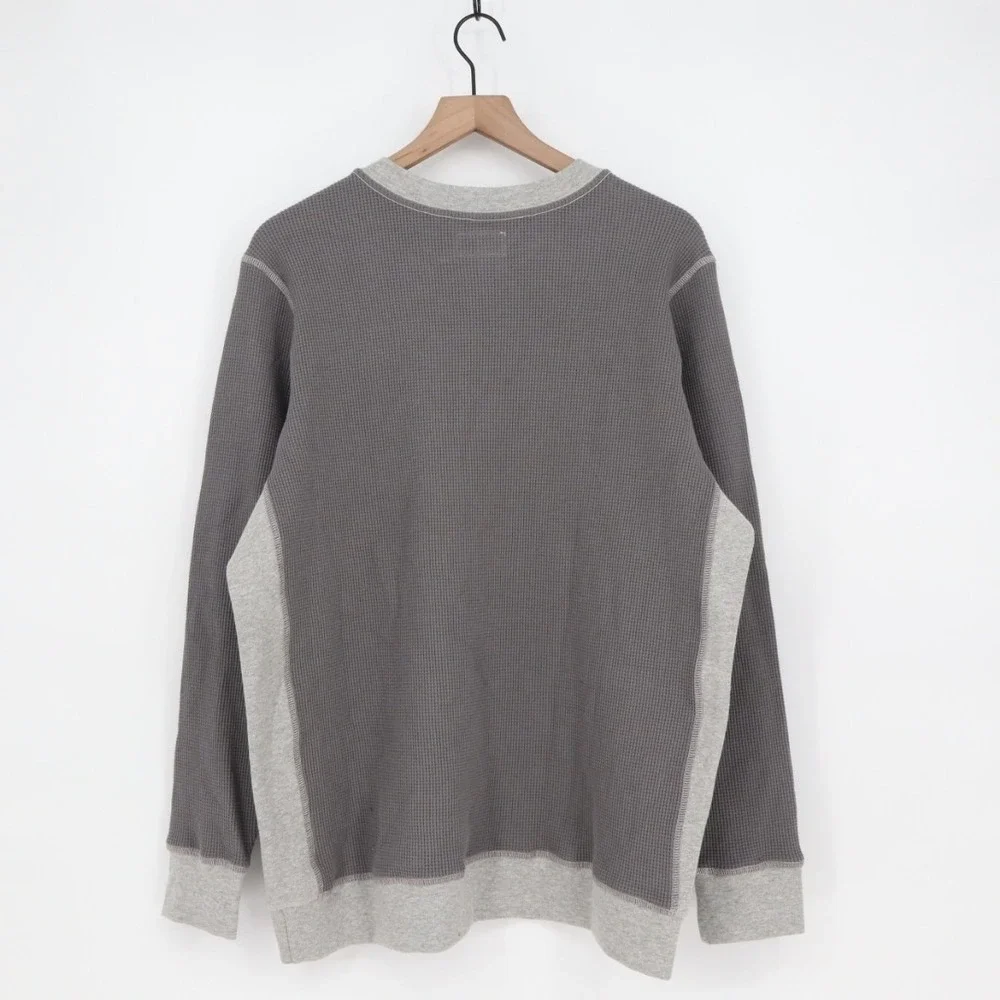 American Giant Colorblock Summit T-Shirt Mens XL Gray Waffle Knit Long Sleeve - Picture 5 of 6